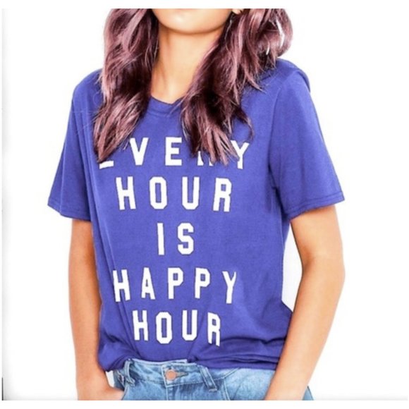 Wildfox Every Hour is Happy Hour Keke T-Shirt M - Picture 2 of 8